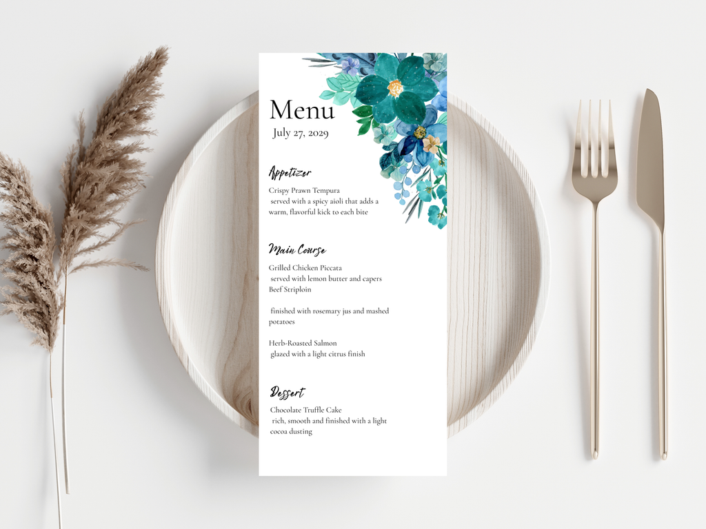 Menu Card, Thank You Card & Table Card Template Set. WI216