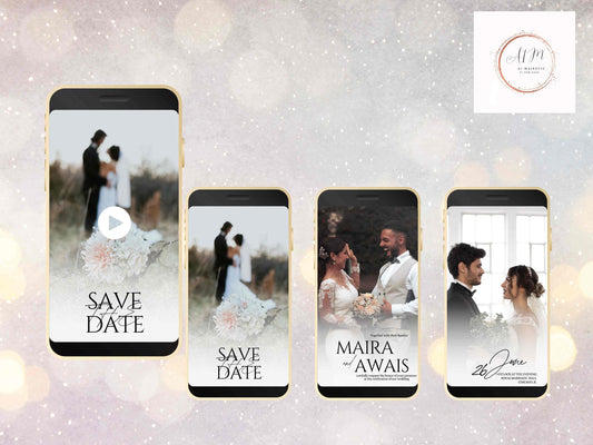 Wedding E-invite Video, Wedding Video Save the Date Template, Animated Wedding Invitation, Editable Digital Wedding Invite. WEI50