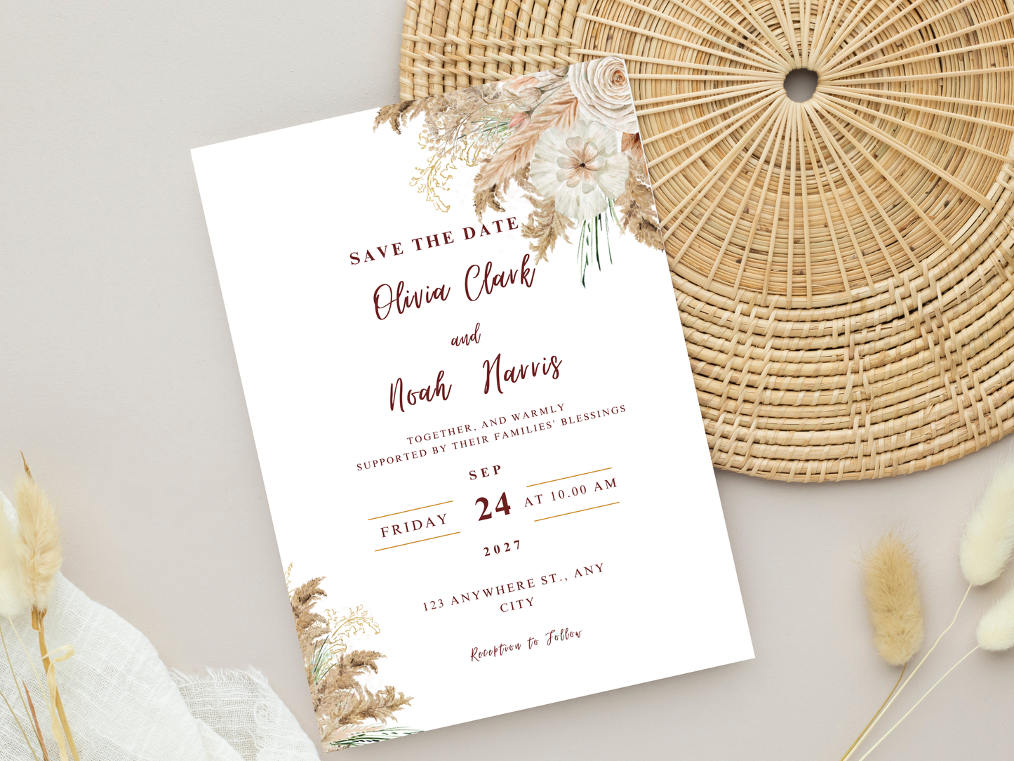 Wedding Invitation Set, RSVP, Wedding Details, Wedding Bottle Label Template, WI275
