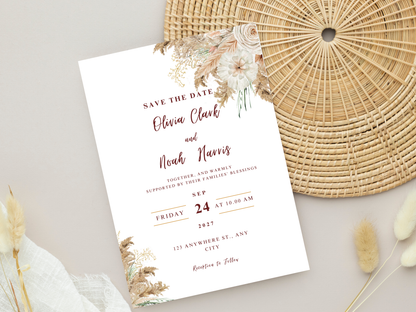 Wedding Invitation Set, RSVP, Wedding Details, Wedding Bottle Label Template, WI275