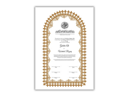 Nikkah Certificate Digital Download Personalised, A4, A3, Template, Muslim Wedding Contract, Instat Download. NN158