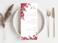 Wedding Menu Template, Editable Place Card & Thank You Note. WI199
