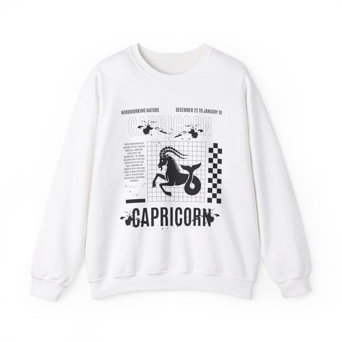 Capricorn Zodiac Unisex Sweatshirt, Retro Astrology Gift, Trendy Positive Word Shirt for Capricorn Friend