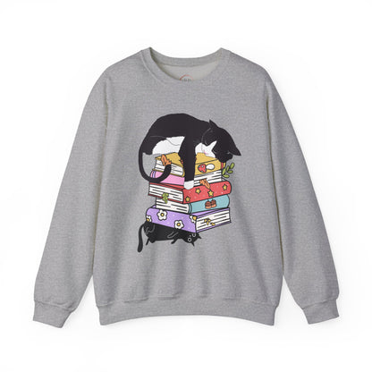 Cat Book Sweatshirt, Cat Lover T-Shirt, Gift for Cat Lover