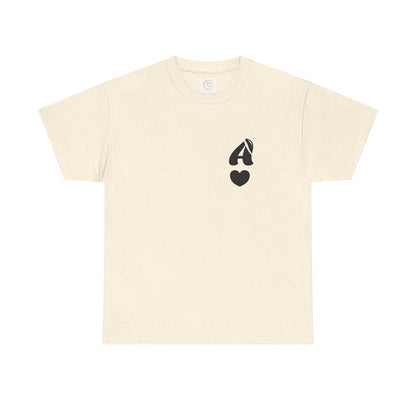 Initial Heart Tee — Minimalist 'A' Monogram T-Shirt