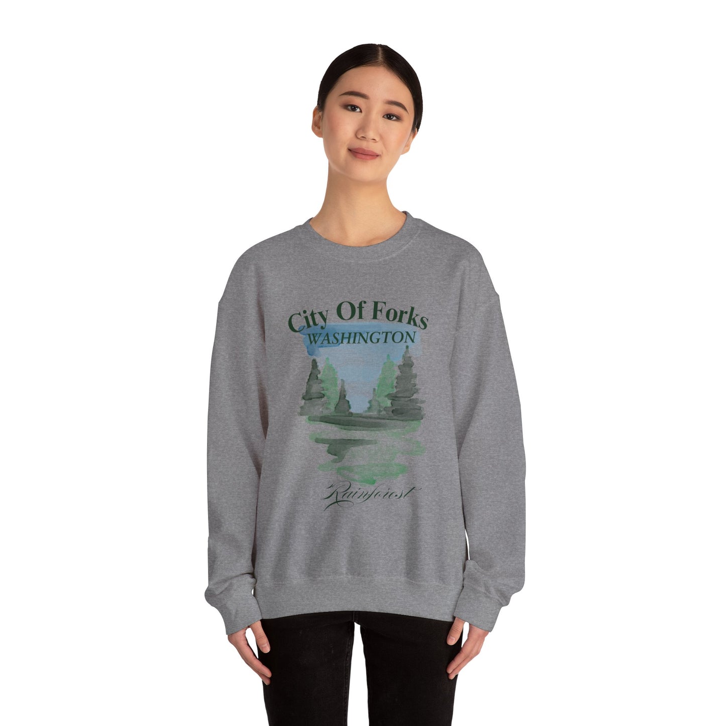 City of Forks  Sweatshirt  Forrest Crew Neck Sweatshirt