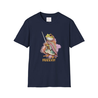 Frog Knight T-Shirt — 'Huzzah' Medieval Amphibian Graphic Tee