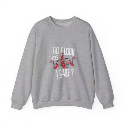 Do I Look Like I Care? Crewneck Sweatshirt — Funny Sarcastic Floral Pullover