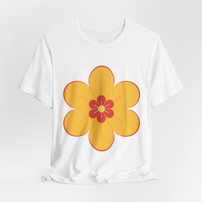 Retro Orange Flower Tee | 70s Floral Graphic T-Shirt