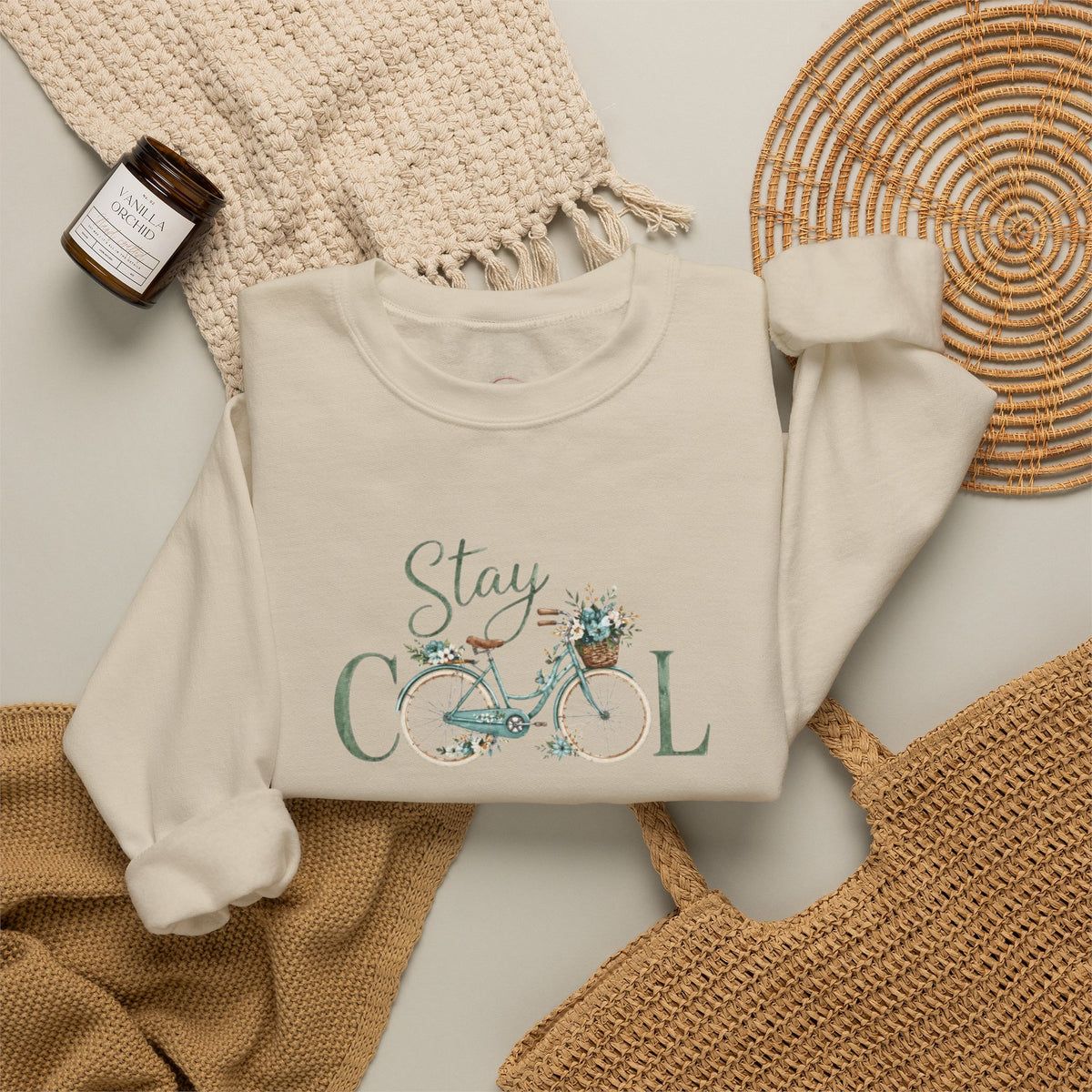 Stay Cool Bicycle Crewneck Sweatshirt