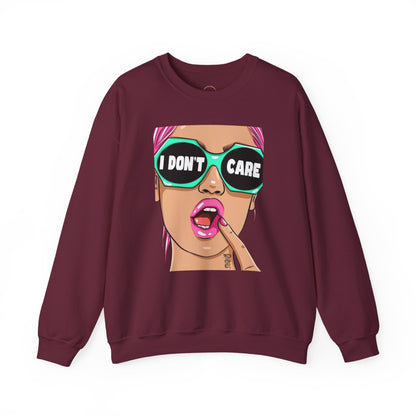 “I Don’t Care” Pop Art Crewneck Sweatshirt