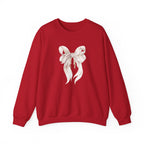 Bow Sweatshirt, Coquette Girl Sweatshirt, Feminine Floral Bow Crewneck