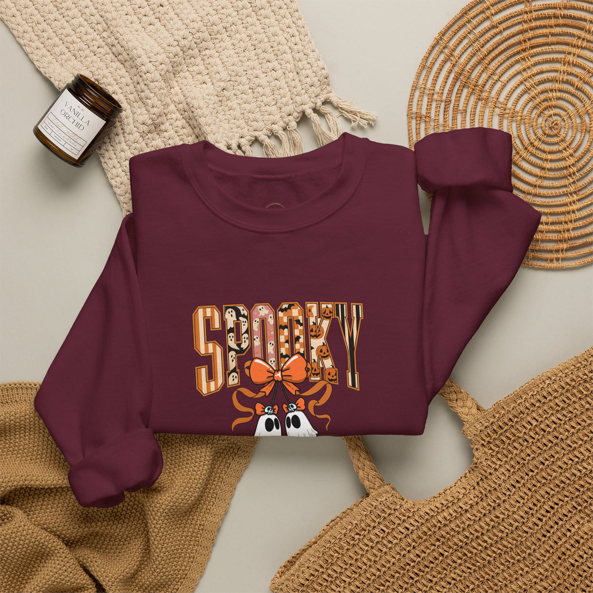 Spooky Ghost Pumpkin Crewneck Sweatshirt