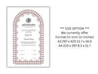 A4 / A3 Nikkah Contract Template, Islamic Wedding Certificate, Nikkahnama Digital Customized. NN159