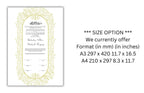 Luxury Nikkah Contract, Digital Printable Personalised Customised Nikkah Certificate, Custom Nikah Nama, Islamic Wedding Contract. NN153