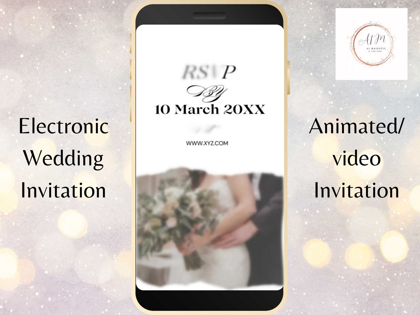 Wedding Video Invitation Suite Template, Animated Wedding Invitation with RSVP, Add Your Own Photo and Music, WEI49