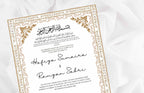 Luxury Nikkah Certificate, Premium Islamic Wedding Contract, Nikkah Nama, Muslim Marriage Certificate, Personalised Names, Quran Verse. NN93