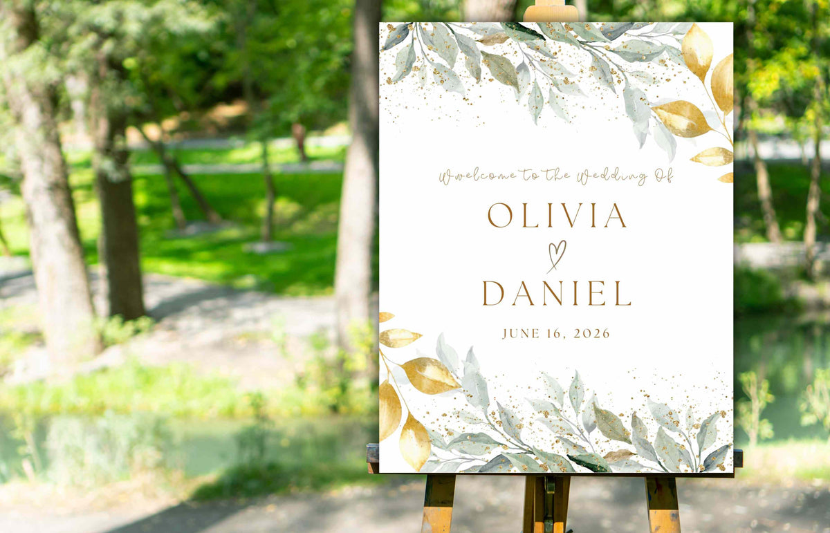 Greenery Wedding Sign, Wedding Welcome Sign, Leaves Wedding Welcome Sign, Greenery Wedding Welcome Sign, Digital Download. S40