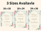 Muslim Wedding Welcome Sign - Islamic Wedding Welcome Sign Digital, Welcome to our Wedding Sign, Nikkah Welcome Poster, Muslim Couple.S17