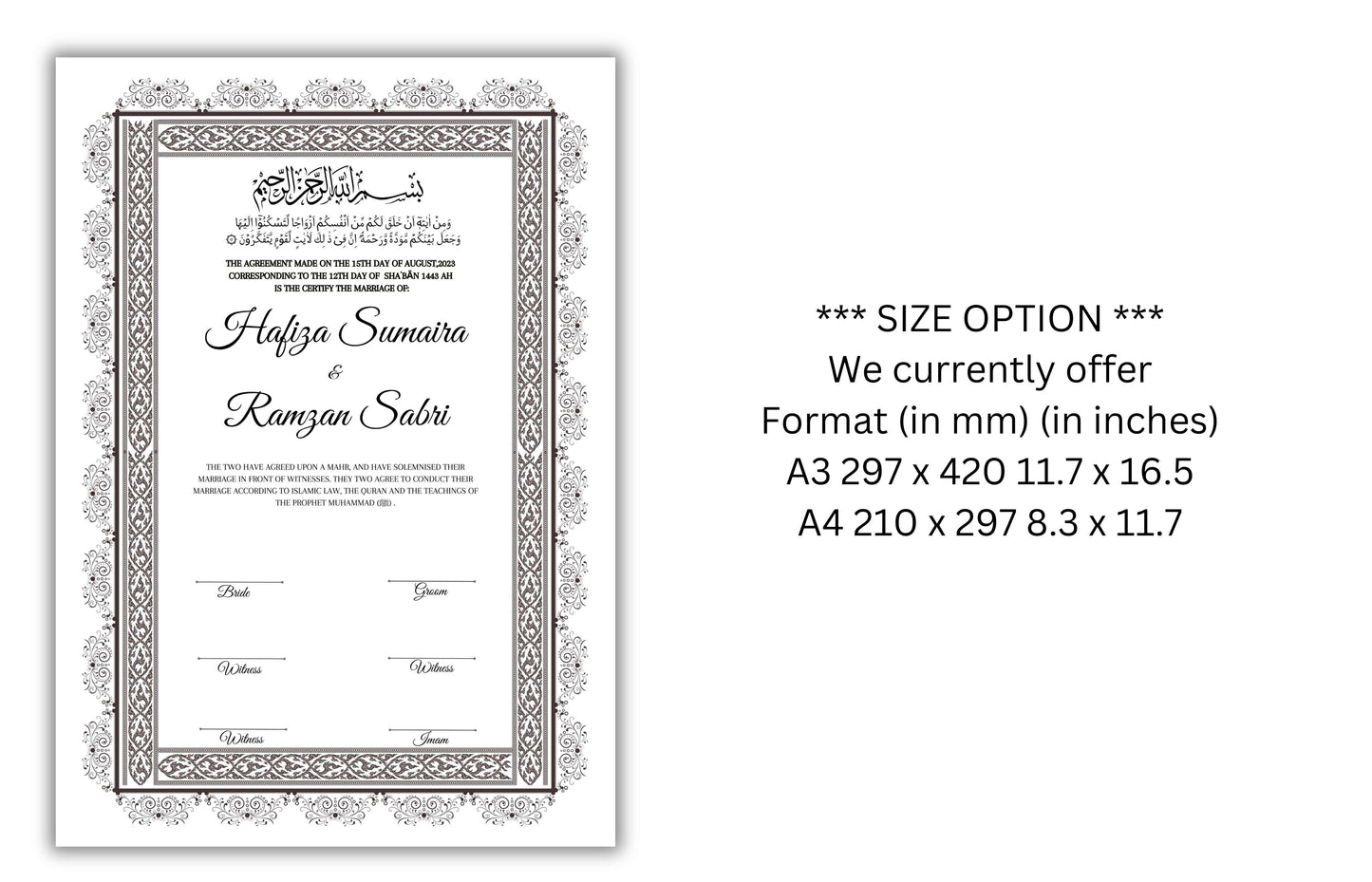 Nikkah Contract Template,Printable Nikkah Contract,Editable Nikkahnama,Muslim Wedding Certificate,Digital Download. NN122