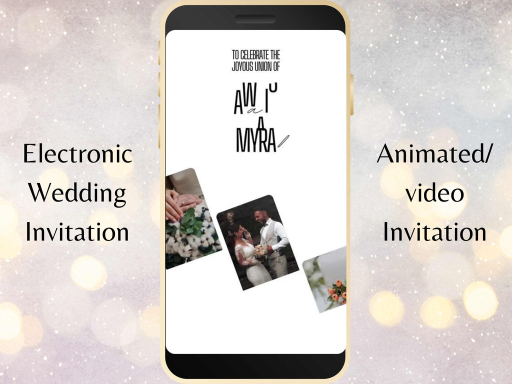 Wedding Video Invitation Suite Template, Animated Wedding Invitation with RSVP, Details And Program, Add Your Own Photo and Music, WEI48