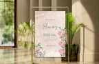 Pink Roses Bridal Shower Welcome Sign, Pink Bridal shower Welcome Sign Template, Pink Floral Welcome Sign, SIGN35