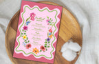 Colorful Floral Cocktail Menu Template, Printable Drinks Sign, Bar Menu Garden Party, Drink Menu, Biotical Wavy Cocktail Menu. WSB39