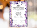 Nikkah Certificate Digital Download Personalised, A4, A3, Template, Editable, Floral Nikkah Nama, Nikkah Contract, Muslim Contract. NN293