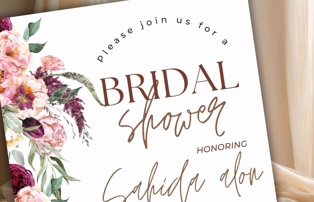 Bridal Shower Invitation template, Elegant Bridal Shower Invitation, Bridal Shower Flower Invite. WS37