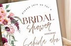Bridal Shower Invitation template, Elegant Bridal Shower Invitation, Bridal Shower Flower Invite. WS37