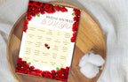 Bridal Bingo Game Template, Red Rose Bridal Shower Game Printable, Bridal Shower Template, Floral, Wedding Bingo, Instant Download, WS49