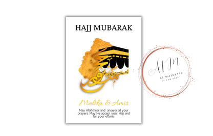 Personalized Couple Hajj Mubarak Template, Haj Gift, Digital Print , Hajj Wishes, Editable Template, A2, A3, A4, A5, Pdf Template. UM4