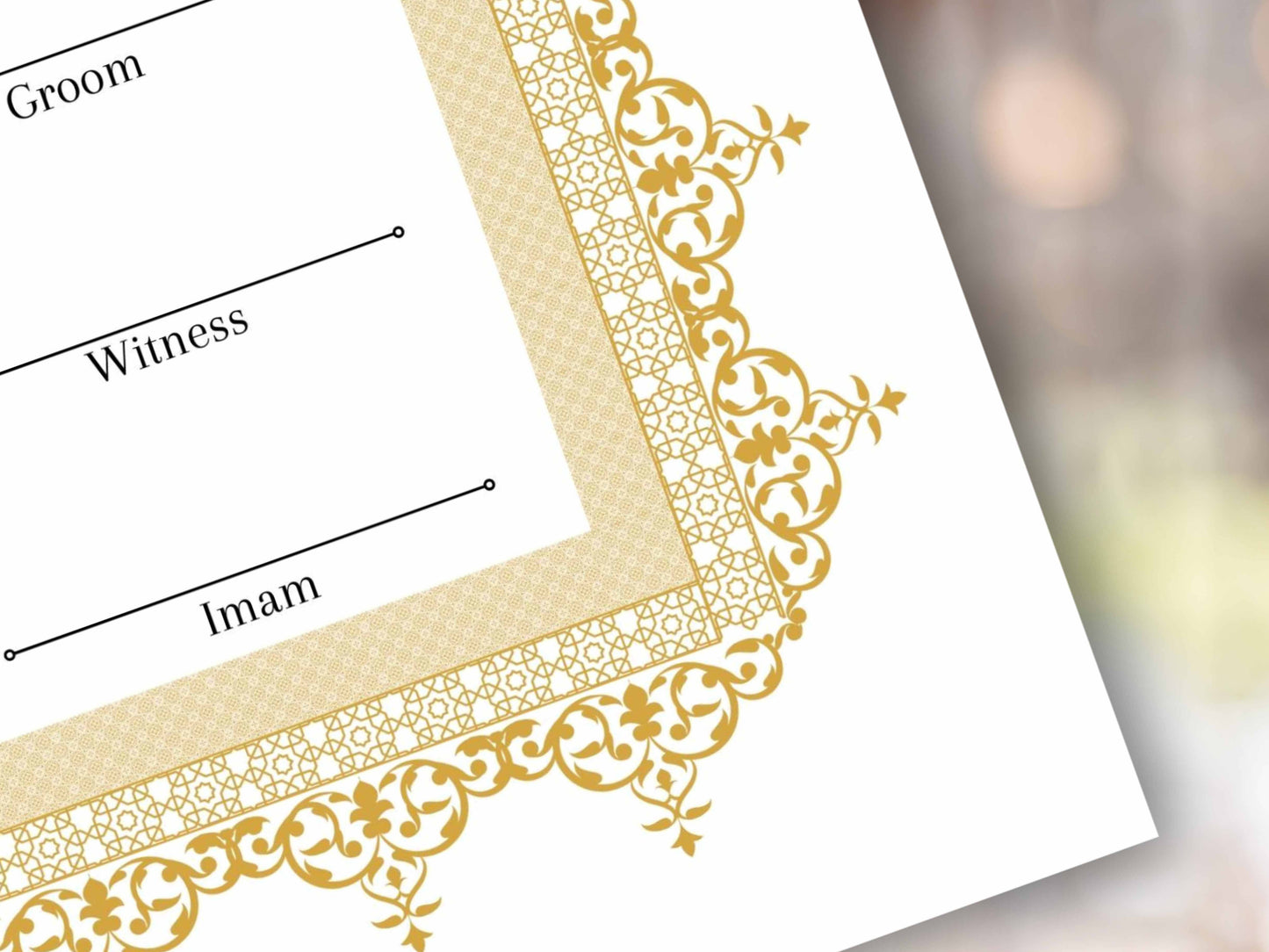 Nikkah Certificate Digital Download Personalised, A4, A3, Template, Muslim Wedding Contract, Instat Download. NN284