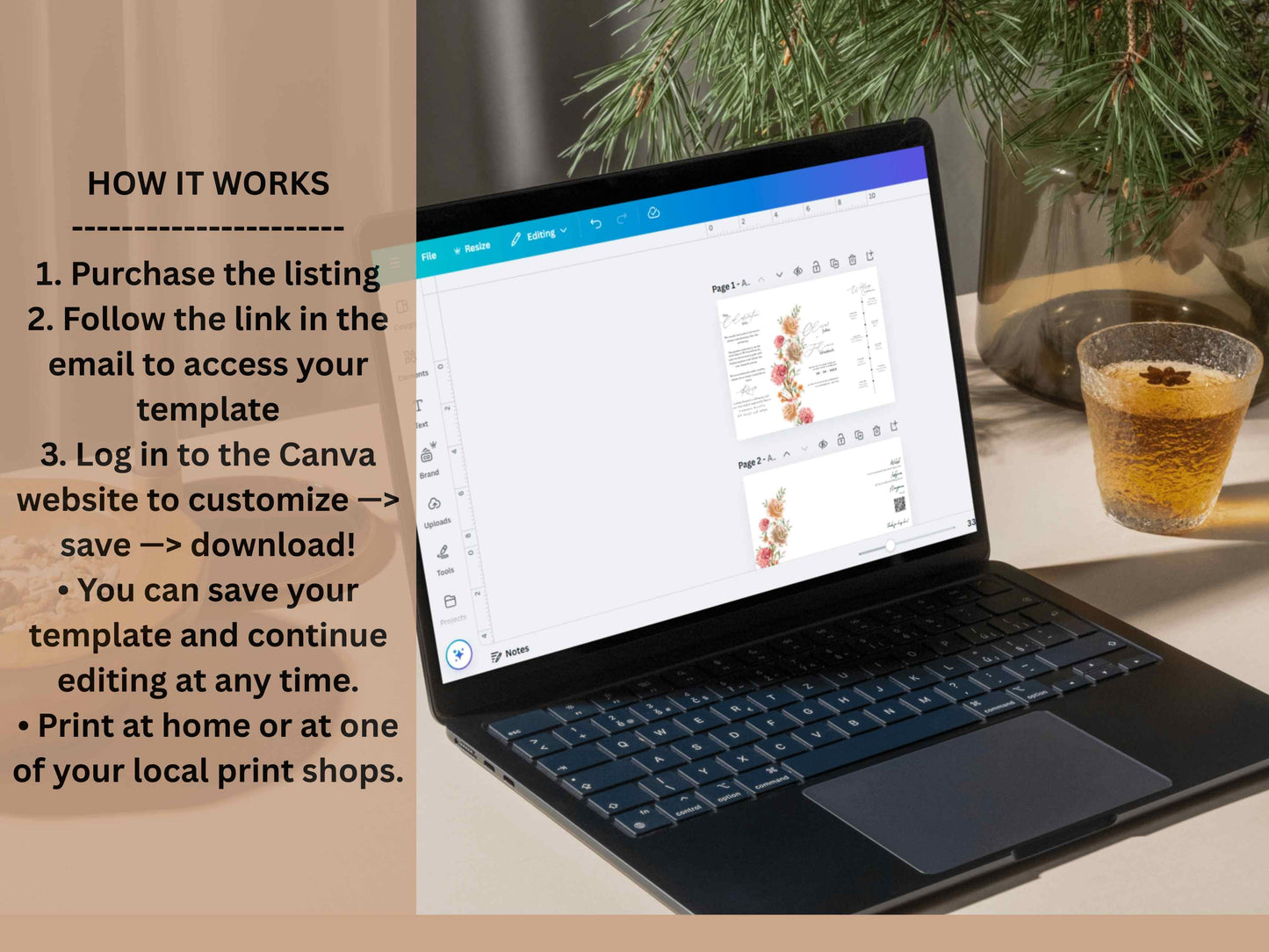 Wedding Invitation Bundle, RSVP, Thank You Card, Table Card, Menu Card, Reception Card, Details Card. WI254