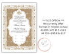 Nikkah Certificate Digital Download Personalized, Luxury Nikkah Contract, Islamic Wedding Contract, Personalized Muslim Wedding Gift. NN188