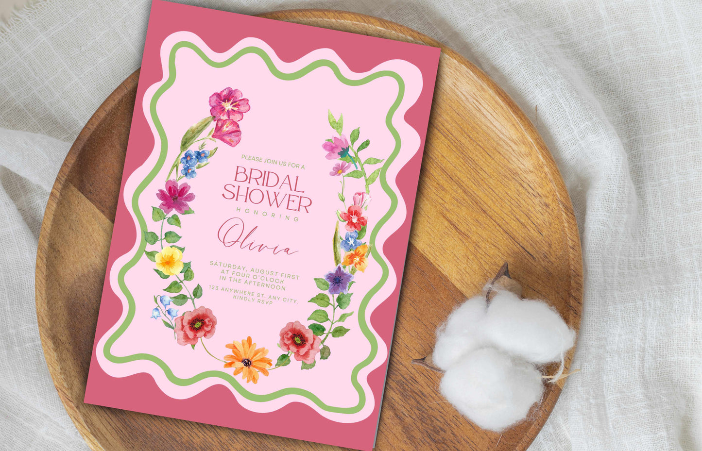 Floral Bridal Shower Invitation | Customizable Invitation Template | Wildflower Bridal Shower | Whimsical Bridal Shower | WSB40