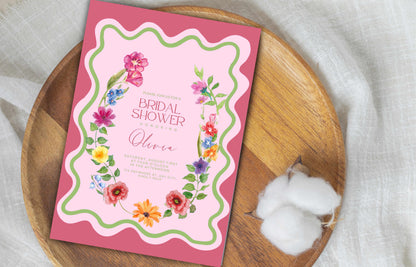 Floral Bridal Shower Invitation | Customizable Invitation Template | Wildflower Bridal Shower | Whimsical Bridal Shower | WSB40