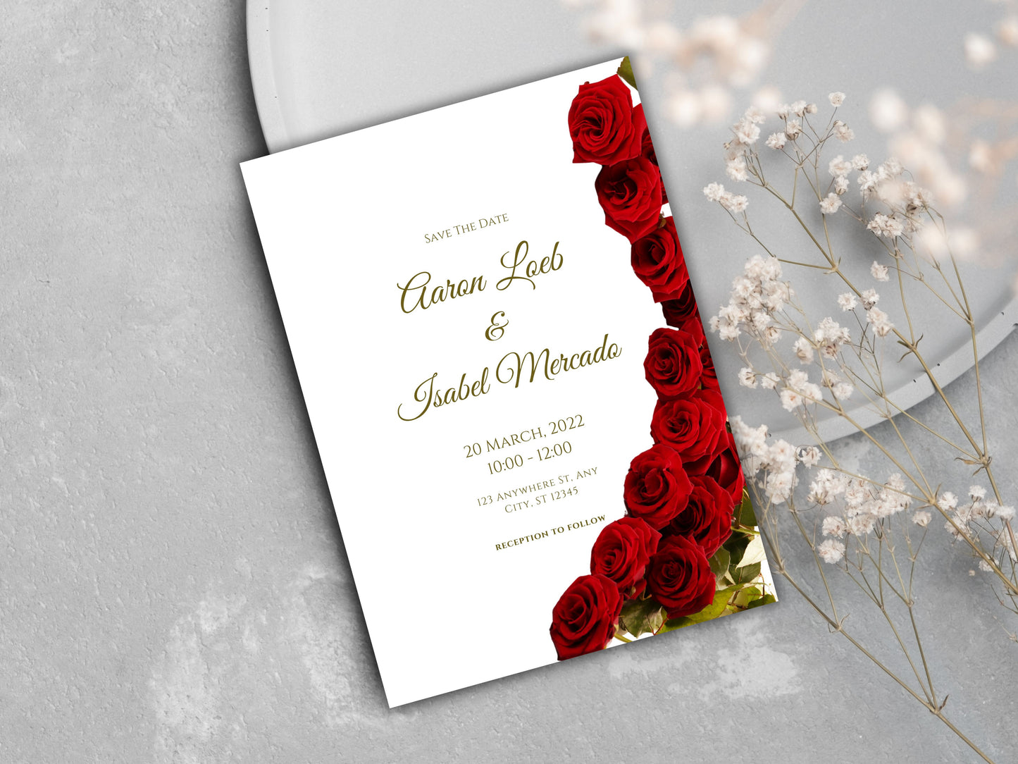 Red Rose Wedding Invitation set, Red Rose RSVP, Dark Red floral, Elegant Red Rose wedding Invitation, Details Editable, Menu Card, WT38