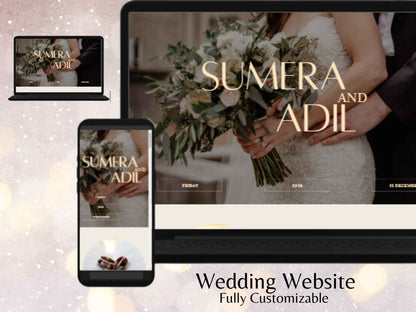 Wedding Website Template, Online RSVP, Editable Invitation Website,Details & Program, Digital Invitation, nva Website, Instant Download. WW1