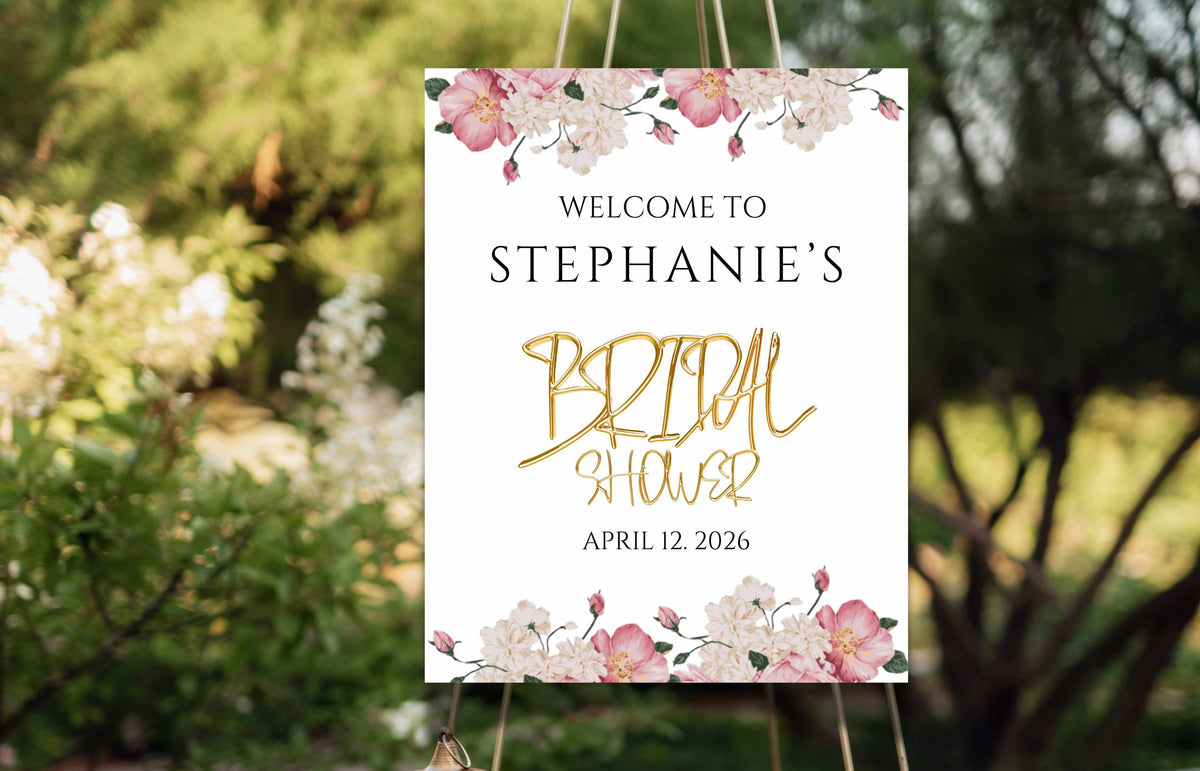 Bridal Shower Sign, Blush Pink Bridal Shower Decorations, Bridal Shower Welcome Sign, Bridal Shower Invitation, Bridal Shower Poster, WS52