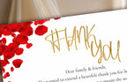 Printable Thank You Card, Editable Red, Gold and White Thank You Note, Red Petals Wedding Sign, Editable Modern Thank You Card. WSB48