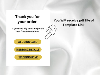 Wedding Invitation Bundle Template With RSVP and Details Card. WT61