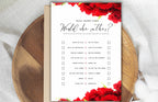 Red Rose Wedding Shower Game, Modern Bridal Shower Game, Editable Text, Modern Editable Game Card, WS47