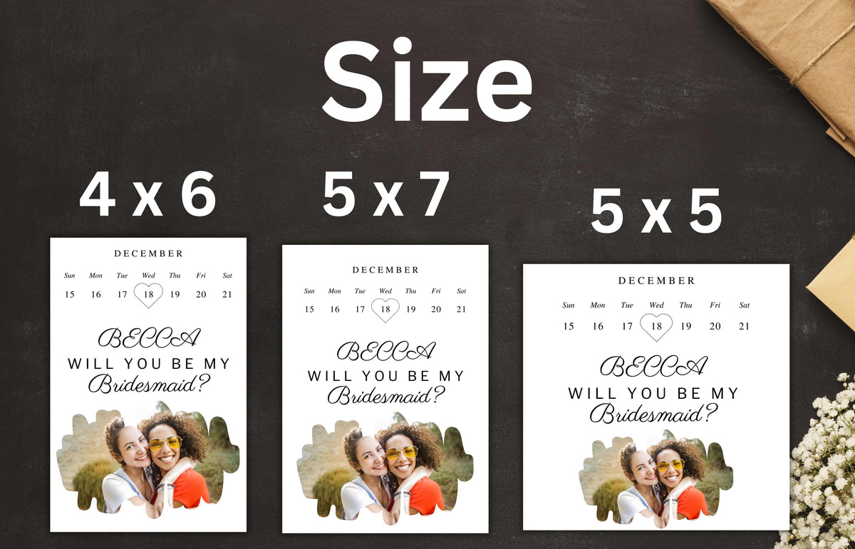 Bridesmaid Proposal Card Template, Editable Will You Be My Bridesmaid Card, Proposal Card Photo Invitation, Bridesmaid Card, Digital. BT43