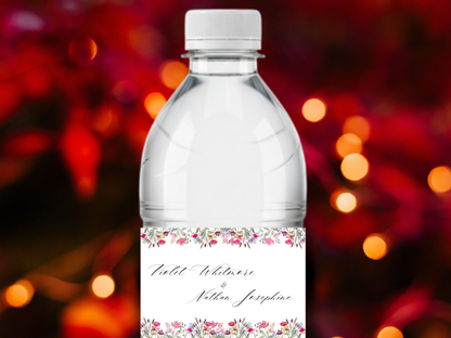 Wildflower Wedding Invitation, RSVP, Detailed Card, Bottle Label. WI376