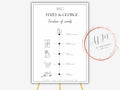 Digital Wedding Timeline Template, Wedding Planner, Printable Timeline Wedding Sign, Events Wedding Timeline Sign, Instant Download. WT31