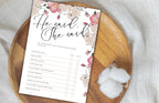 Bridal Shower Games, Pink Rose Bridal Shower Games, He Said She Said Bridal Shower Game, Pink Flower Bridal Shower Editable Game. WS51