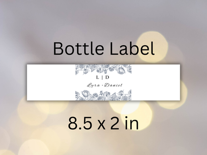 Wedding Thank you Card, Menu Card,  Wedding Bottle Label, Table Card. WI291