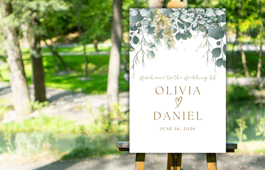 Greenery Wedding Sign, Wedding Welcome Sign, Leaves Wedding Welcome Sign, Greenery Wedding Welcome Sign, Digital Download. S41 - A1 Majestic