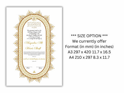 Premium Nikkah Contract | Custom Nikkah Nama | Islamic Wedding Contract | Personalized | Digital Printable Nikkah Certificate. NN203